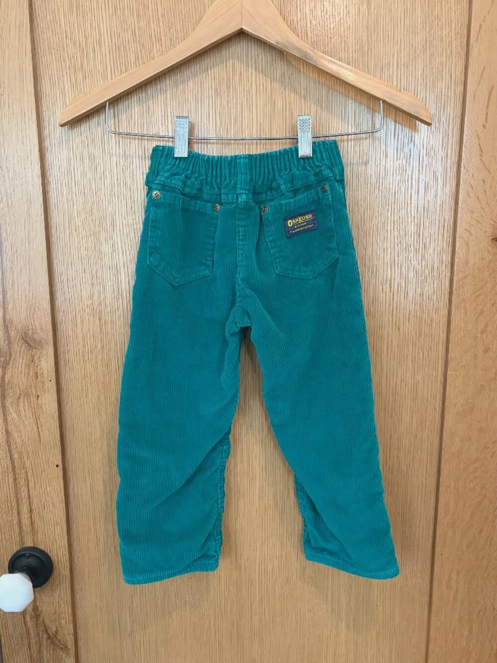 Vintage OshKosh B'gosh Green Corduroy Toddler Pants with Flannel Lining USA Made
